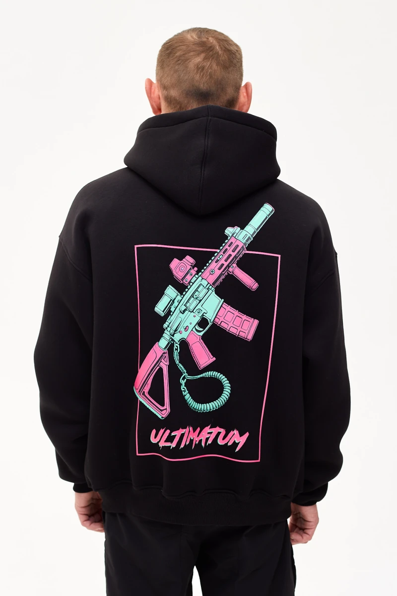 Худі футер з принтом ULTIMATUM Чорне