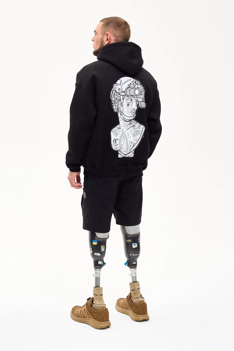 Худі футер з принтом ULTIMATUM Чорне