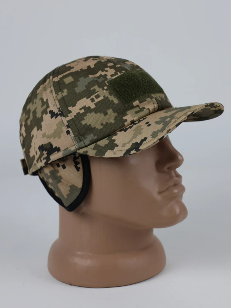 Бейсболка флис ушки Светлый пиксель