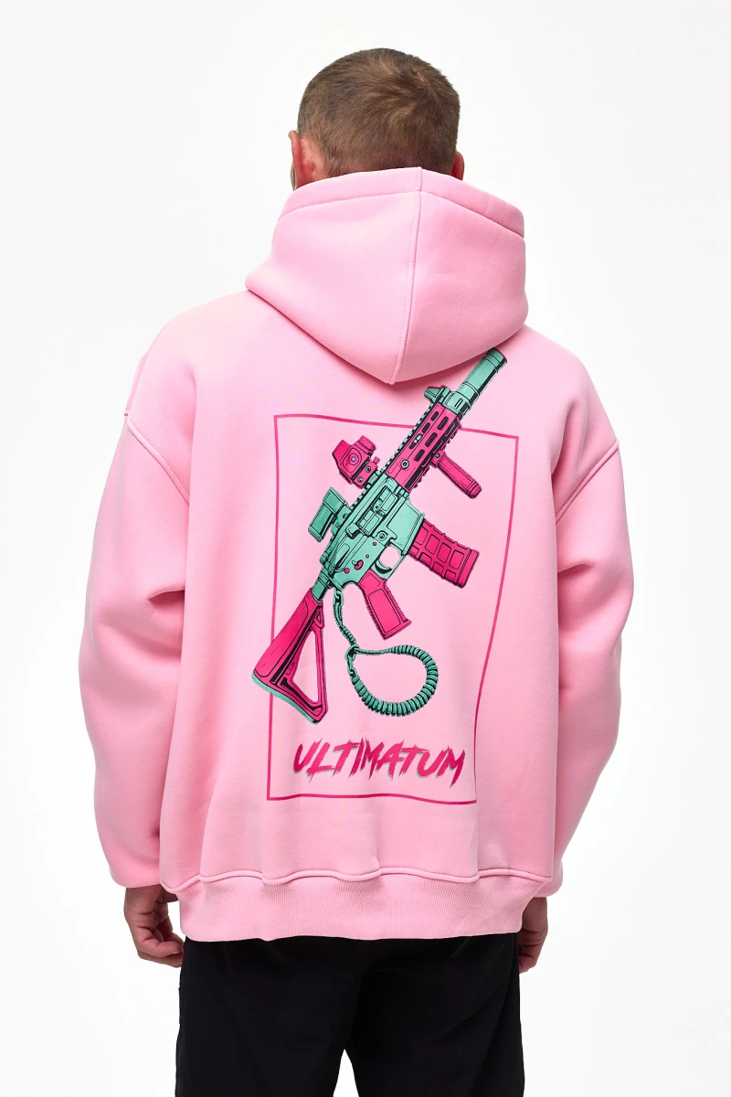 Худі футер з принтом ULTIMATUM Рожевий