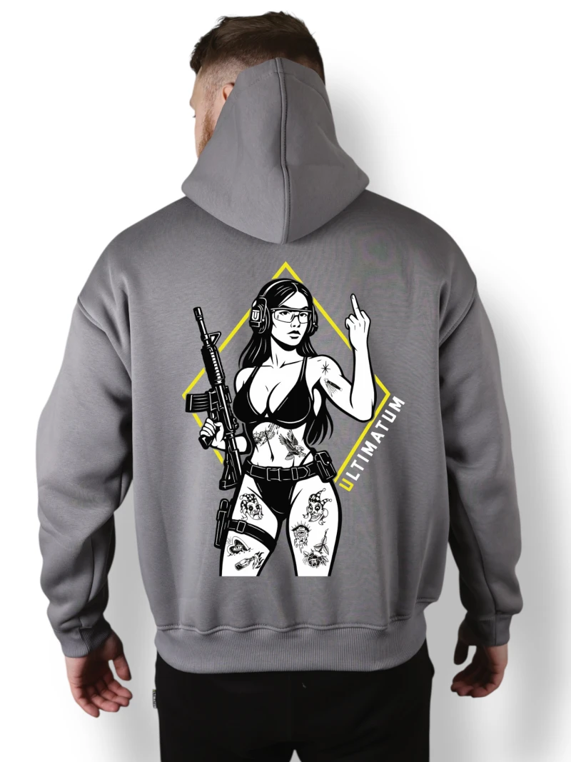 Худи футер с принтом №14 ULTIMATUM Графит