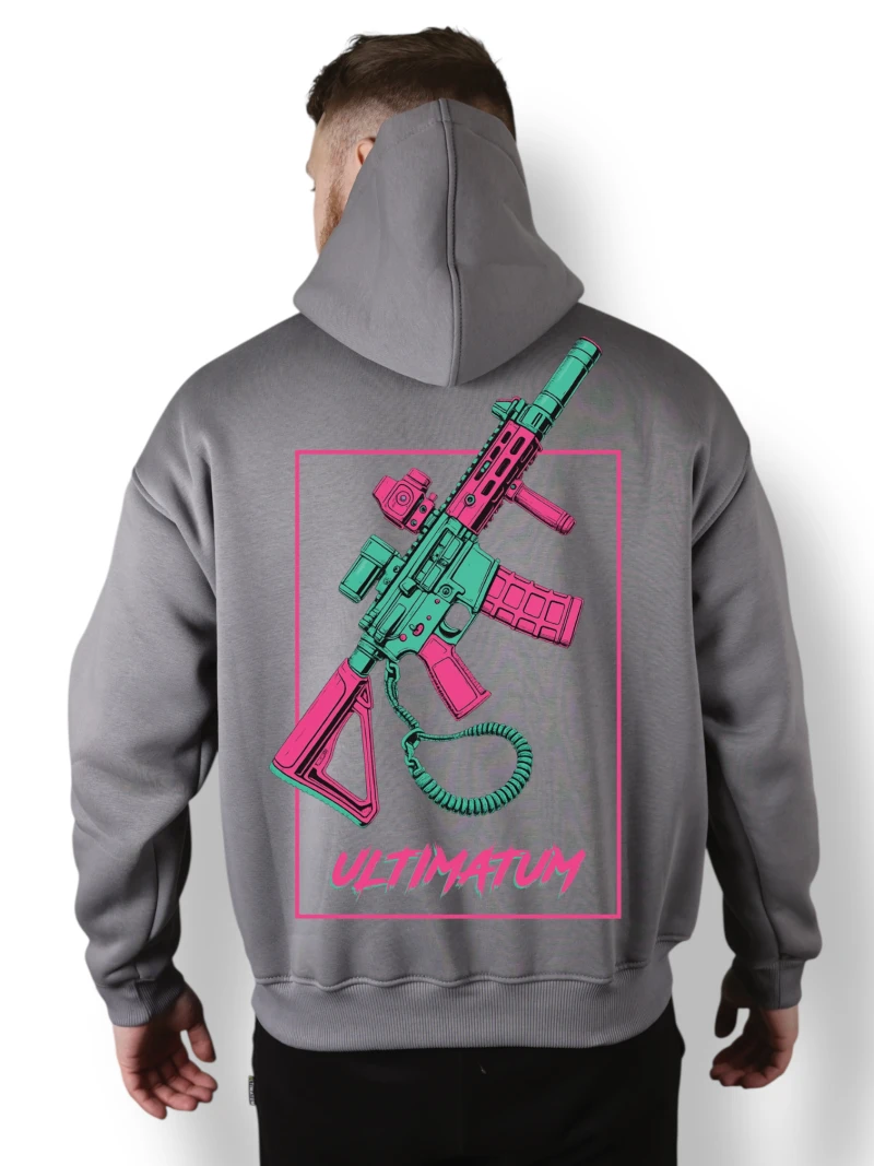 Худи футер с принтом №15 ULTIMATUM Графит