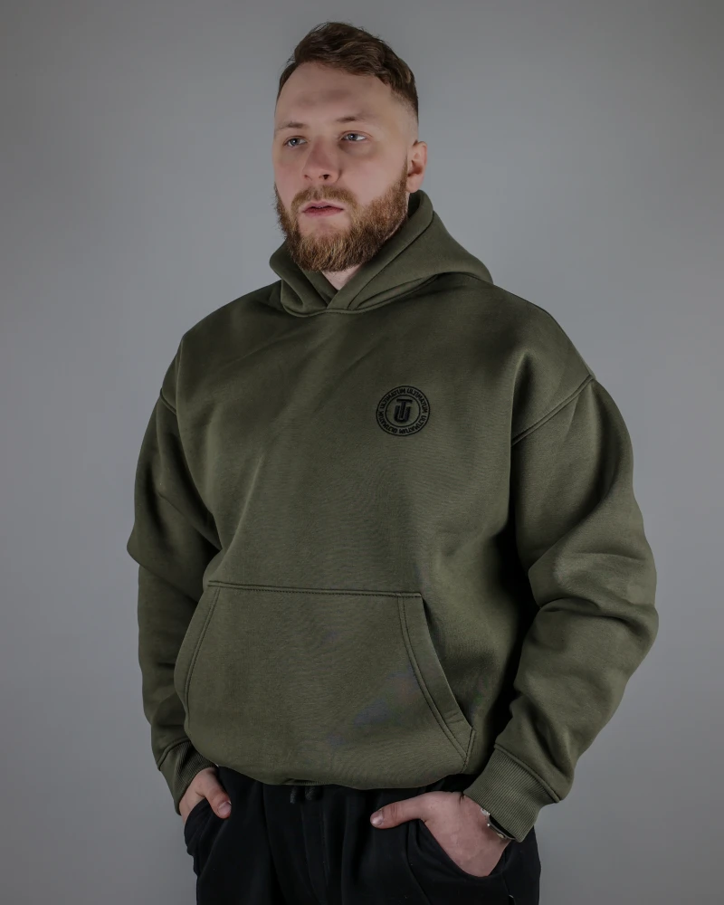 Худи футер с принтом №15 ULTIMATUM Олива