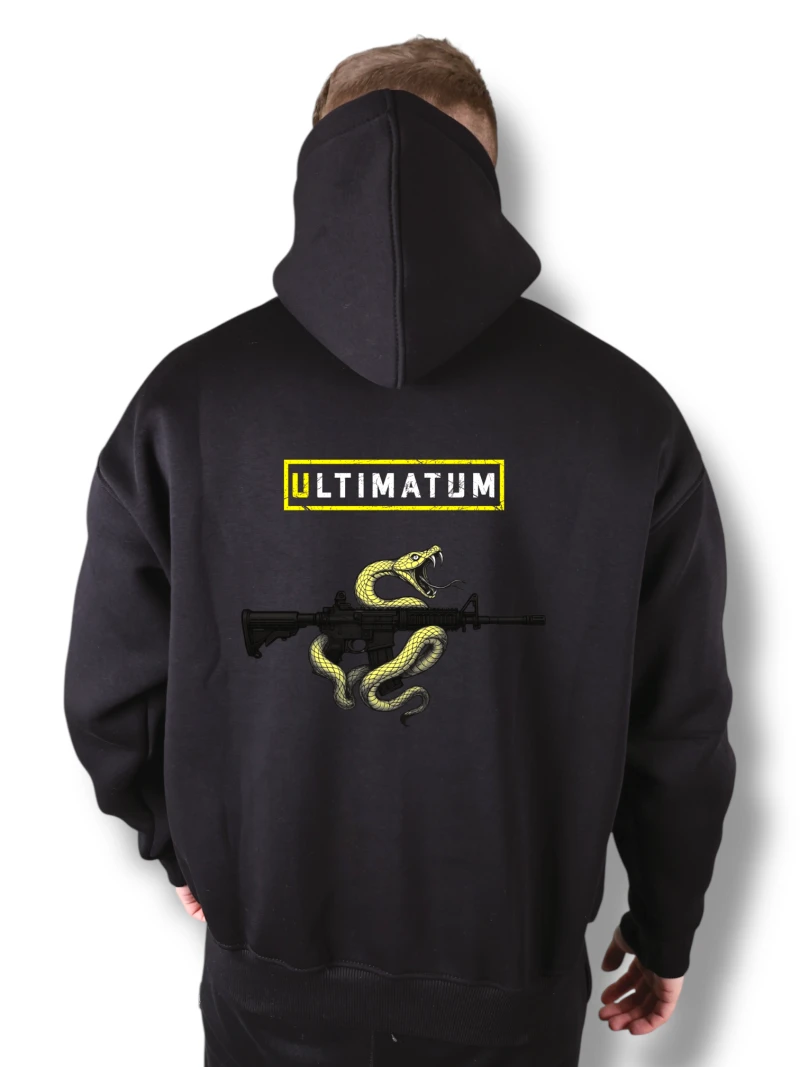 Худи футер с принтом №17 ULTIMATUM Черное